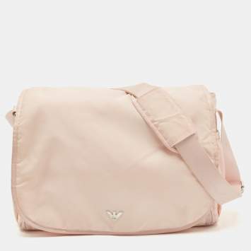 Pre Owned Emporio Armani Pink Nylon Baby Changing Bag