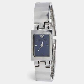 Pre Owned Emporio Armani Blue Stainless Steel AR5416 Women's Wristwatch 17.50 mm