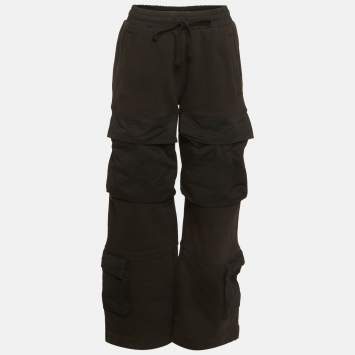 Pre Owned Entire Studio Black Jersey Utility Track Pants S