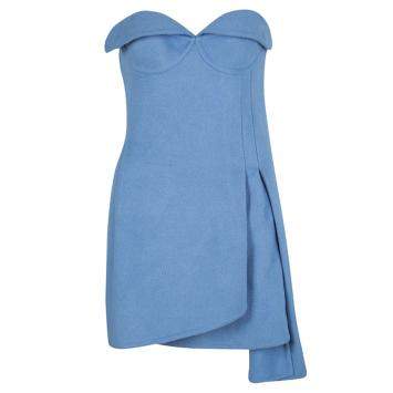 مملوكة مسبقًا Ermanno Scervino Blue Angora Layered Strapless Dress M