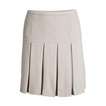 Pre Owned Ermanno Scervino Beige Wool Pleated Mini Skirt S