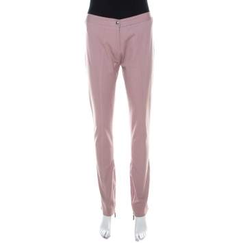 Pre Owned Ermanno Scervino Lavender Cotton Stretch Tapered Trousers M