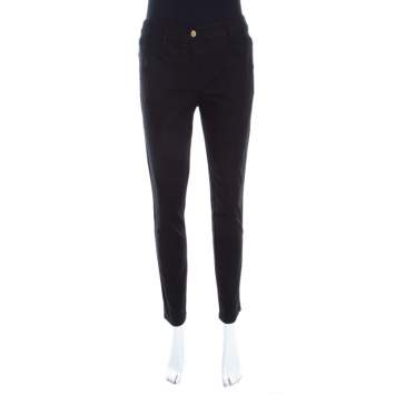 Pre Owned Escada Black Stretch Denim Teresa Straight Leg Jeans S