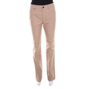 Pre Owned Escada Reed Beige Stretch Denim High Rise Straight Leg Tessa Jeans S
