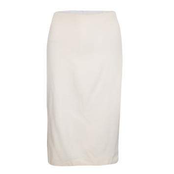 Pre Owned Escada Cream Wool Pencil Skirt M