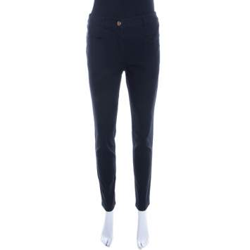 Pre Owned Escada Navy Blue Stretch Denim Teresa Straight Leg Jeans S
