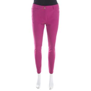 Pre Owned Escada Tourmaline Pink Stretch Crepe Tailored Tygan Trousers XL
