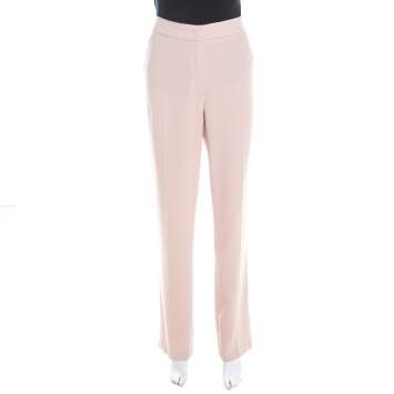 Pre Owned Escada Blush Pink Crepe Straight Leg Tovey Trousers M