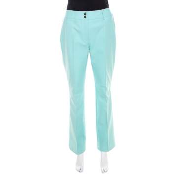 Pre Owned Escada Mint Green Cotton Stretch Denim Straight Fit Jeans M