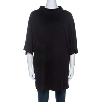 Pre Owned Escada Black Stretch Knit Oversized Nidris Tunic XL