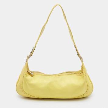 Escada Bright Yellow Leather Eluna Shoulder Bag