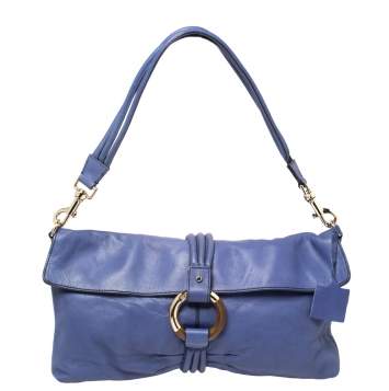 مملوكة مسبقًا Escada Purple Leather Flap Shoulder Bag