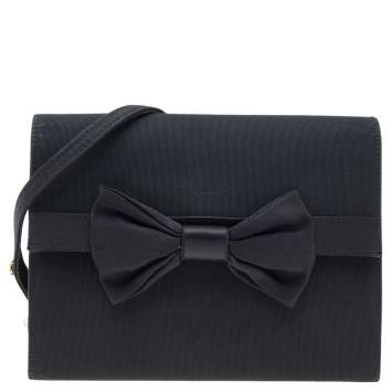 Pre Owned Escada Black Nylon Bow Crossbody Bag