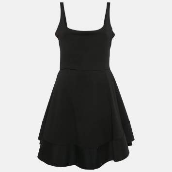Pre Owned Esteban Cortazar Black Jersey Fit and Flare Mini Dress L