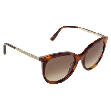 Pre Owned Etro Gold/Havana Gradient ET656S Cat Eye Sunglasses