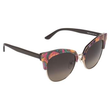 Pre Owned Etro Brown/Orange Paisley Gradient ET108S Cat Eye Sunglasses