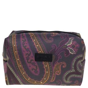 Pre Owned Etro Multicolor Paisley Fabric Makeup Case