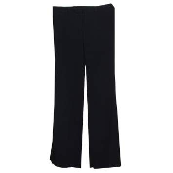 Pre Owned Etro Black Crepe Straight Leg Trousers L