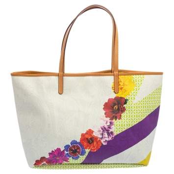 Pre Owned Etro Multicolor PVC Floral Print Tote