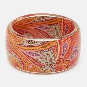 Pre Owned Etro  Multi Color Resin Printed Bangle