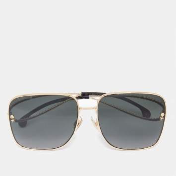 Pre Owned Etro Black/Gold Gradient 0070/S Square Sunglasses