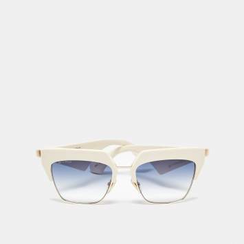 Pre Owned Etro Off White/Blue Gradient SZJ08 Square Sunglasses