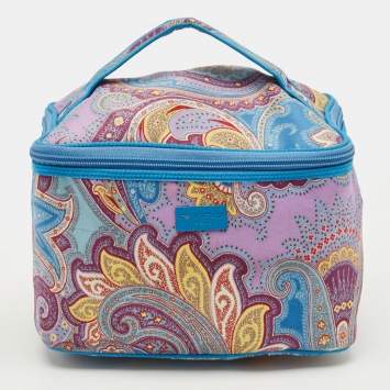Pre Owned Etro Multicolor Paisley Print Fabric Make Up Vanity Bag