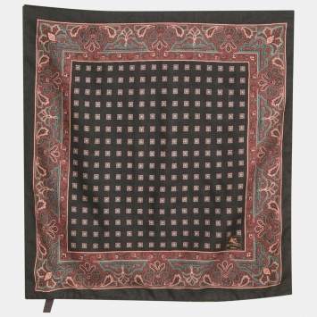 مملوكة مسبقًا Etro Black Paisley Print Wool & Silk Neckerchief