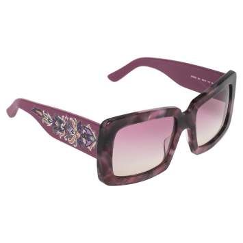 Pre Owned Etro Purple Paisley ET664S Square Sunglasses