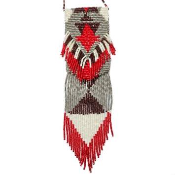 Pre Owned Etro Multicolor Bead Tasseled Navajo Amulet Bag Necklace