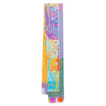 Pre Owned Etro Multicolor Paisley Printed Modal & Cashmere Stole