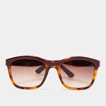 Pre Owned Etro Brown Tortoise ET653S Rectangular Sunglasses