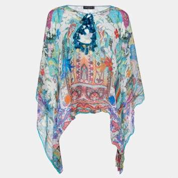 Pre Owned Etro Multicolor Printed Silk Kaftan Top (One Size)