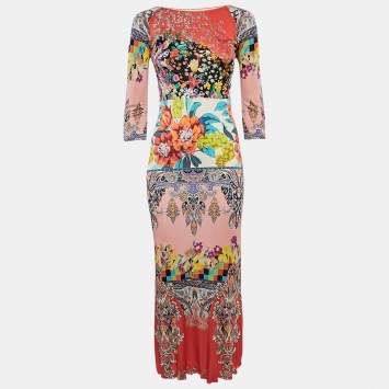 Pre Owned Etro Multicolor Printed Jersey Maxi Dress S