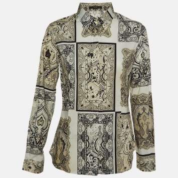Etro Beige Paisley Print Cotton Button Front Shirt L