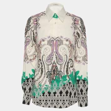Pre Owned Etro Multicolor Printed Cotton Long Sleeve Shirt S