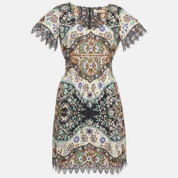 مملوكة مسبقًا Etro Multicolor Floral Printed Cotton Midi Dress M