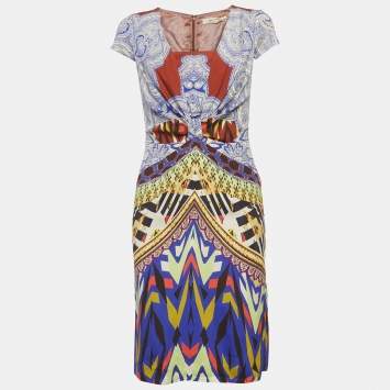 مملوكة مسبقًا Etro Multicolour Printed Silk Mini Dress M