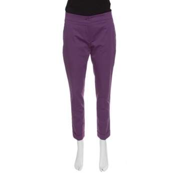 Pre Owned Etro Purple Cotton Tailored Trousers M