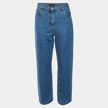 مملوكة مسبقًا Etro Blue Denim Straight Fit Jeans L/Waist 34"
