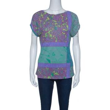 Pre Owned Etro Multicolor Paisley Printed Top L
