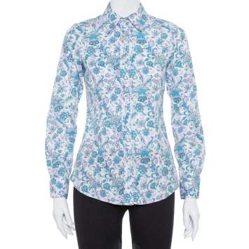 Pre Owned Etro Multicolor Floral Printed Cotton Button Front Shirt S