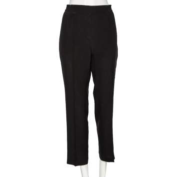 Pre Owned Etro Black Silk Elastic Waist Pants M