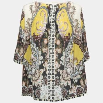 Pre Owned Etro Multicolor Cotton Oversized Blouse M