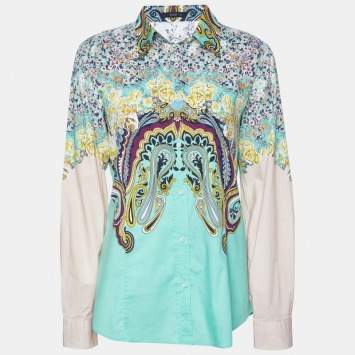 Pre Owned Etro Multicolor Floral Print Cotton Shirt L