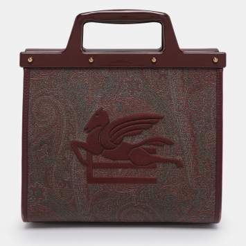 Etro Brown Paisley Print Coated Canvas Mini Love Trotter Tote