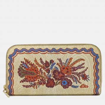 Pre Owned Etro Multicolor Leather Long Wallet