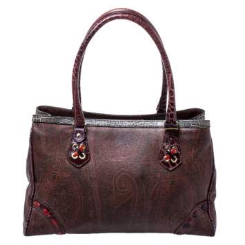 Pre Owned Etro Multicolor Paisley Printed Coated Canvas Tote