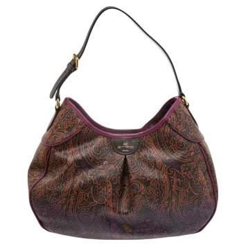 Pre Owned Etro Multicolor Paisley Printed Canvas Hobo