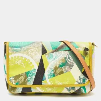 Pre Owned Etro Multicolor Paisley Coated Canvas and Leather Shoulder Bag
